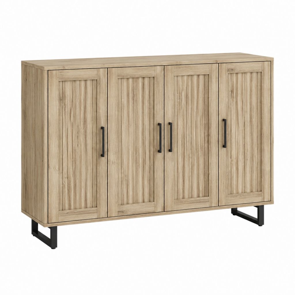 Sideboard mit 4 Türen Eichenoptik Spanplatte rechteckig 160 x 40 x 90 cm