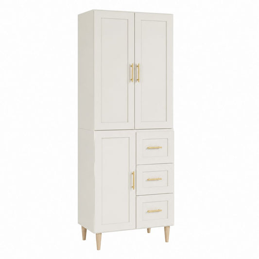 Geschirrschrank Weiß MDF Rechteckig 80 x 40 x 180 cm