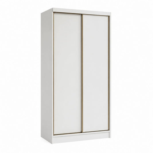 Schwebetürenschrank Weiß Spanplatte rechteckig 120 x 60 x 200 cm