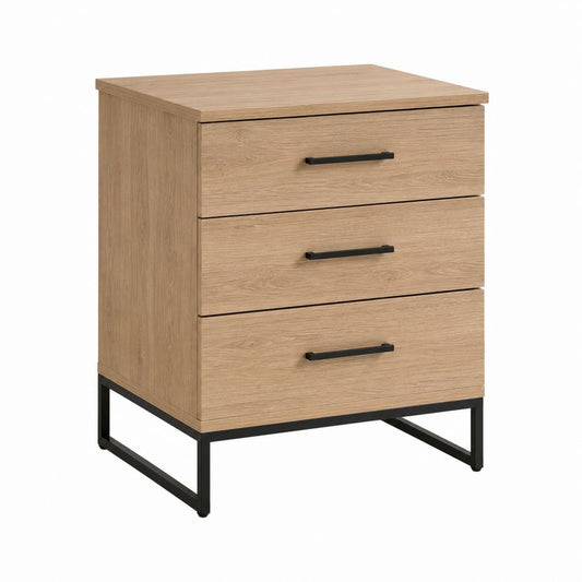 Nachttisch mit 3 Schubladen Eichenoptik Holzwerkstoff rechteckig 60 x 40 x 70 cm