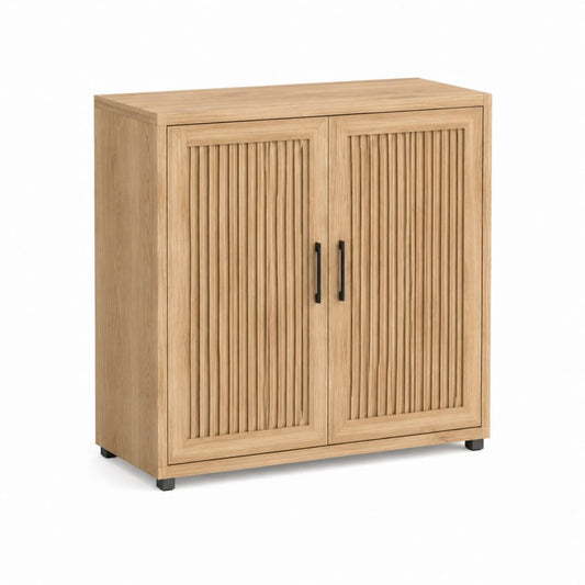 Sideboard mit 2 Türen Eichenholzdekor MDF rechteckig 80 x 40 x 90 cm